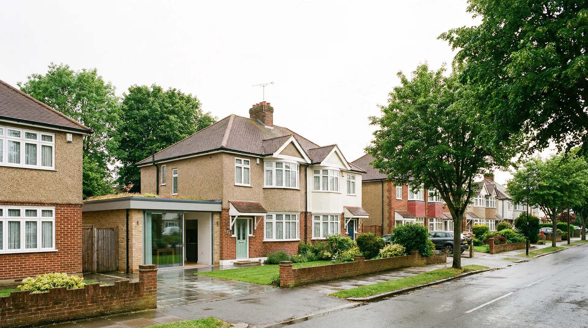 Residential street in Borehamwood, Hertfordshire